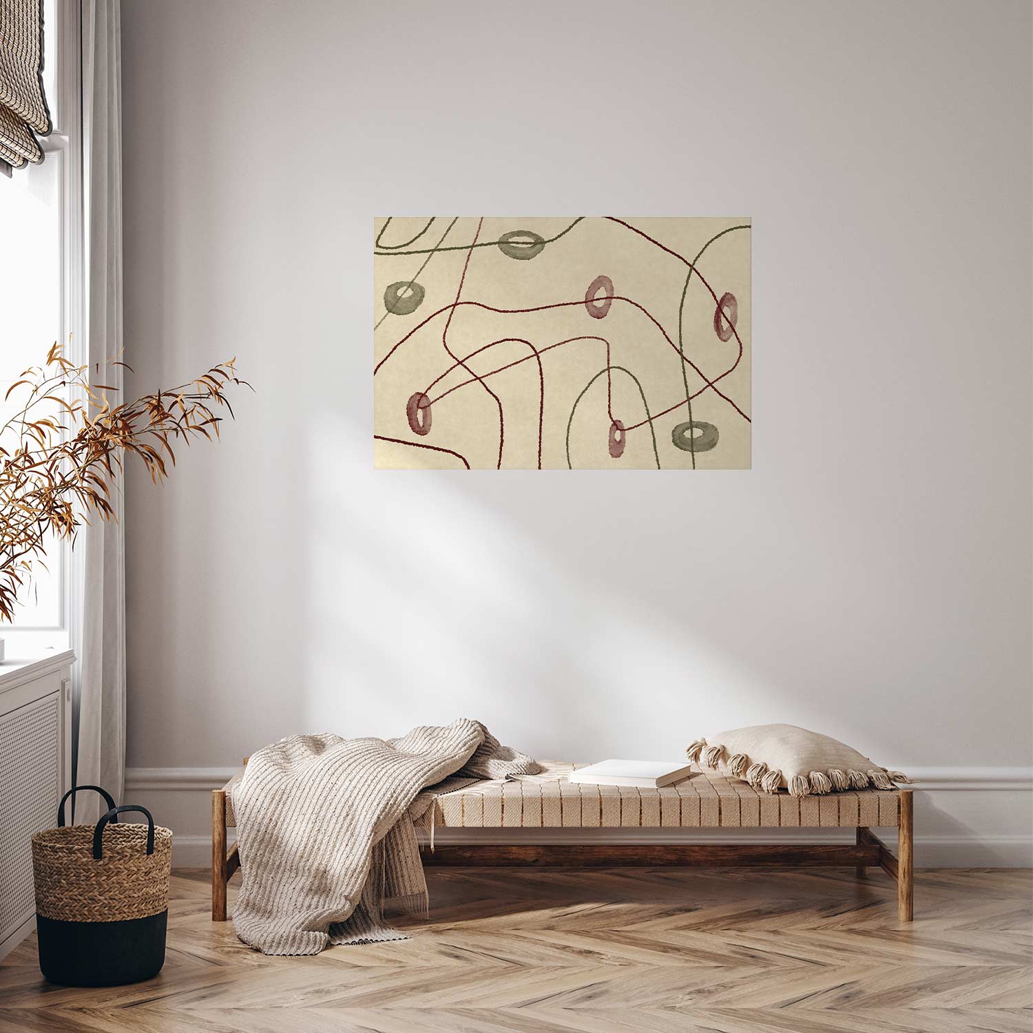 Abstract Bead Labyrinth Geometric Poster