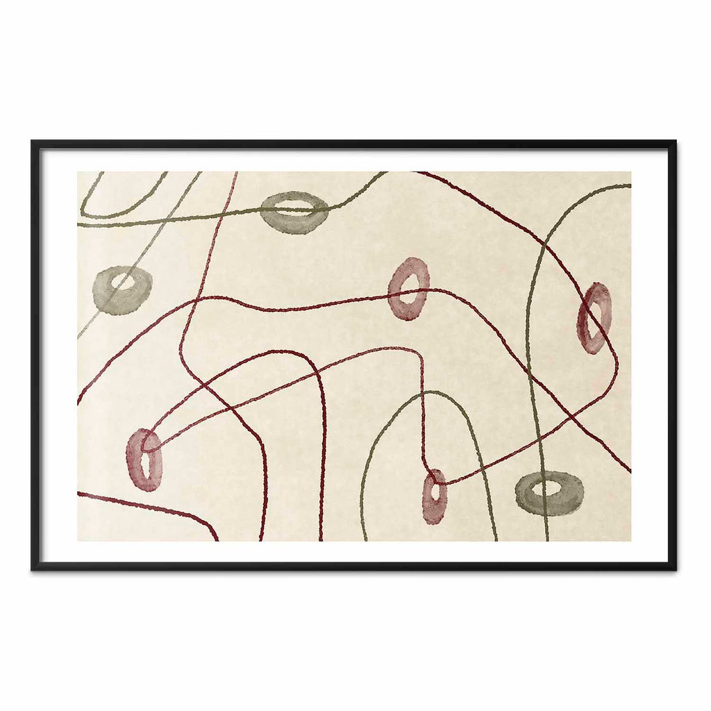 Abstract Bead Labyrinth Geometric Poster