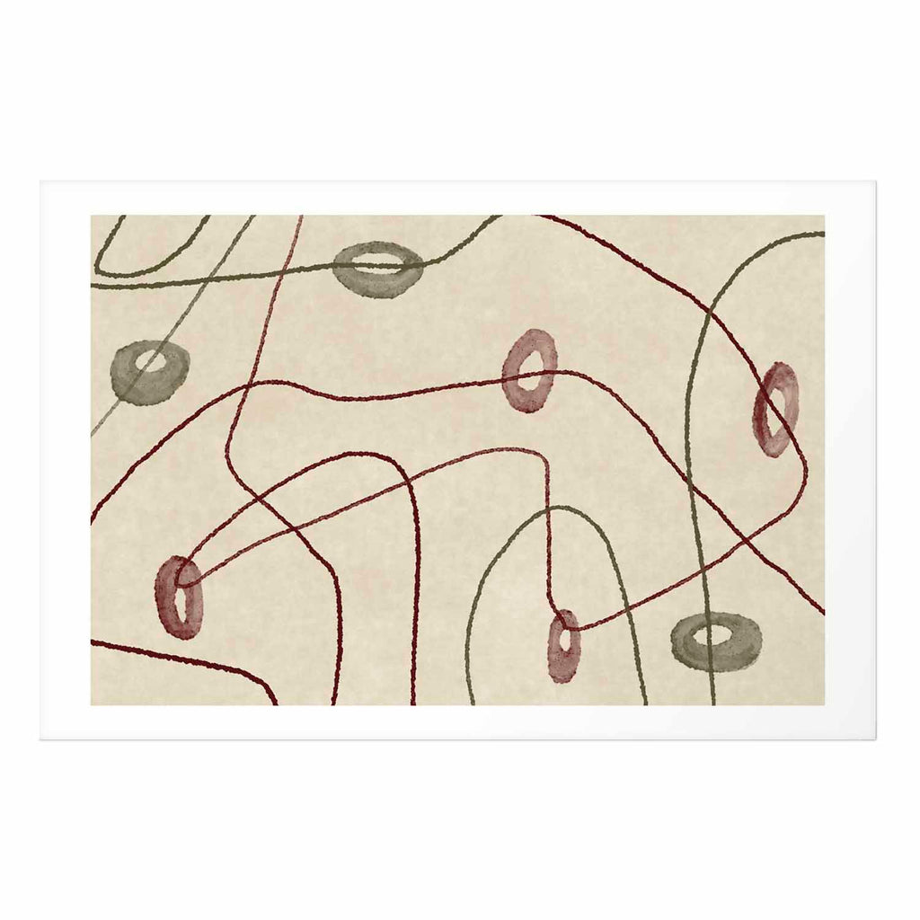 Abstract Bead Labyrinth Geometric Poster