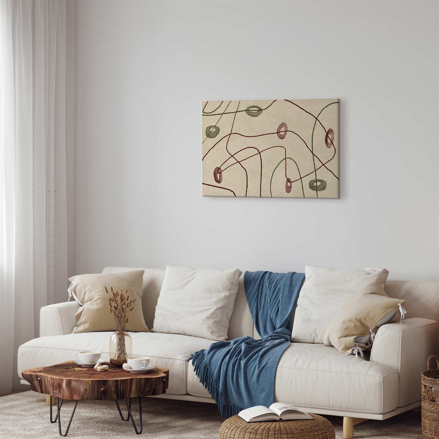 Abstract Bead Labyrinth Lines Canvas Print