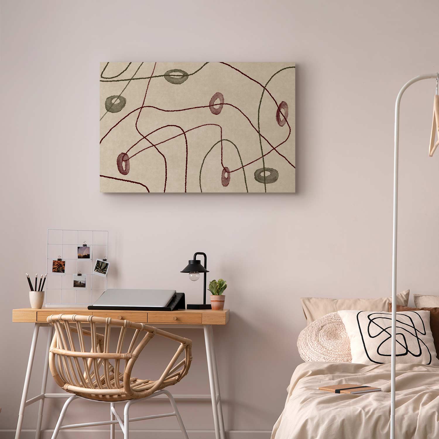 Abstract Bead Labyrinth Lines Canvas Print