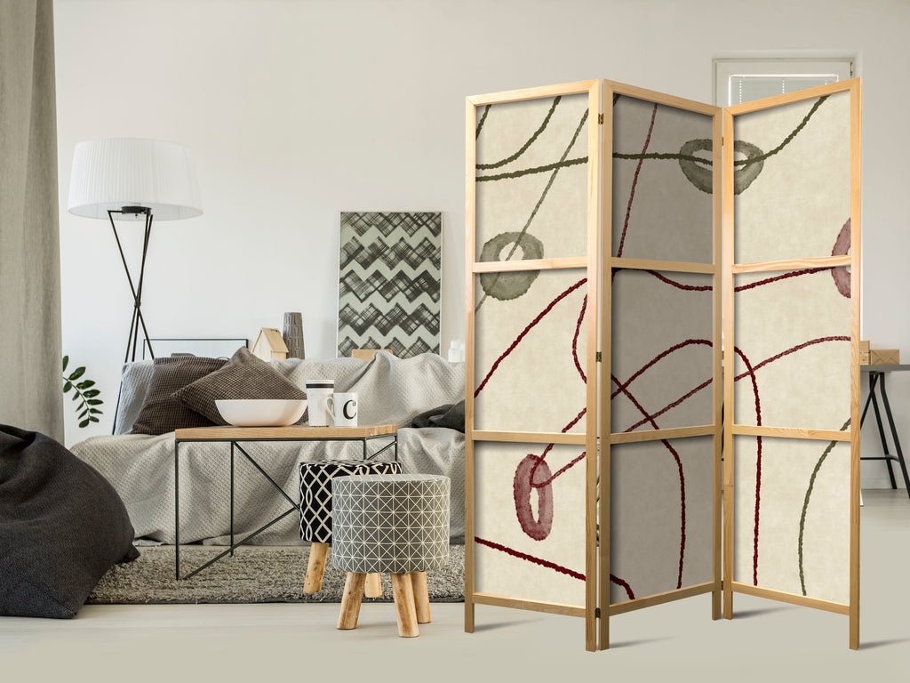 Japanese Room Divider with Minimalist Abstract Design