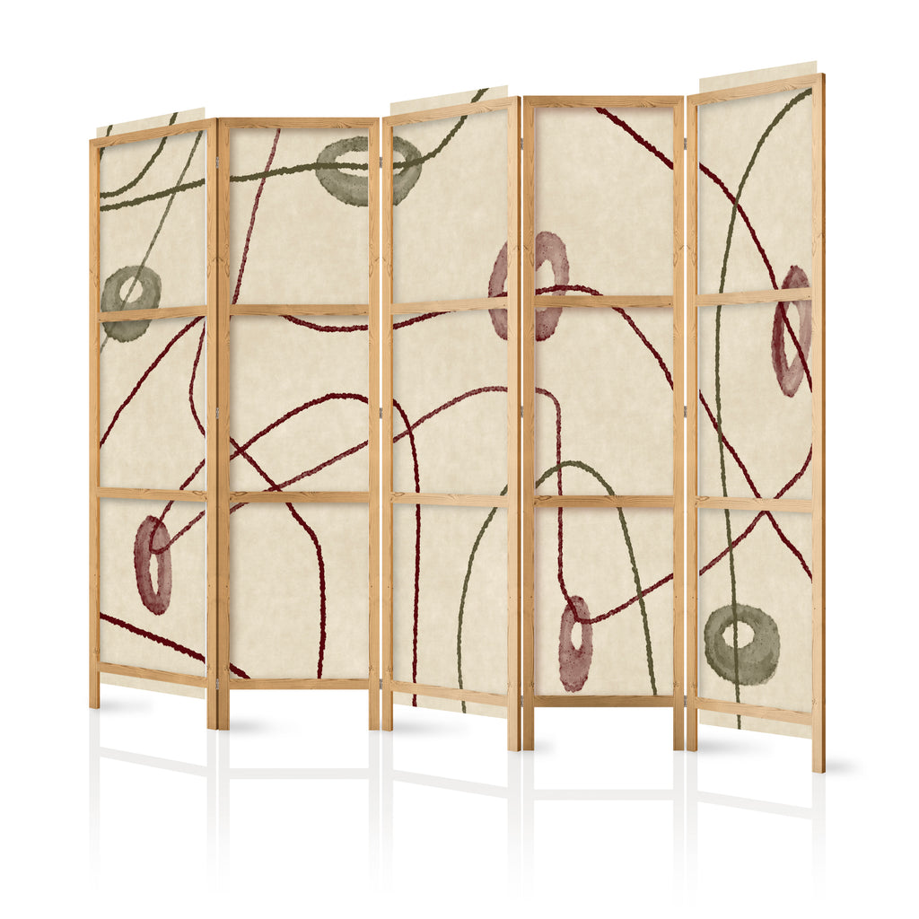 Elegant Japanese Room Divider with Abstract Design