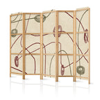 Elegant Japanese Room Divider with Abstract Design