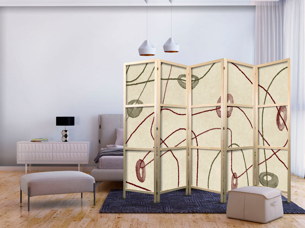Elegant Japanese Room Divider with Abstract Design