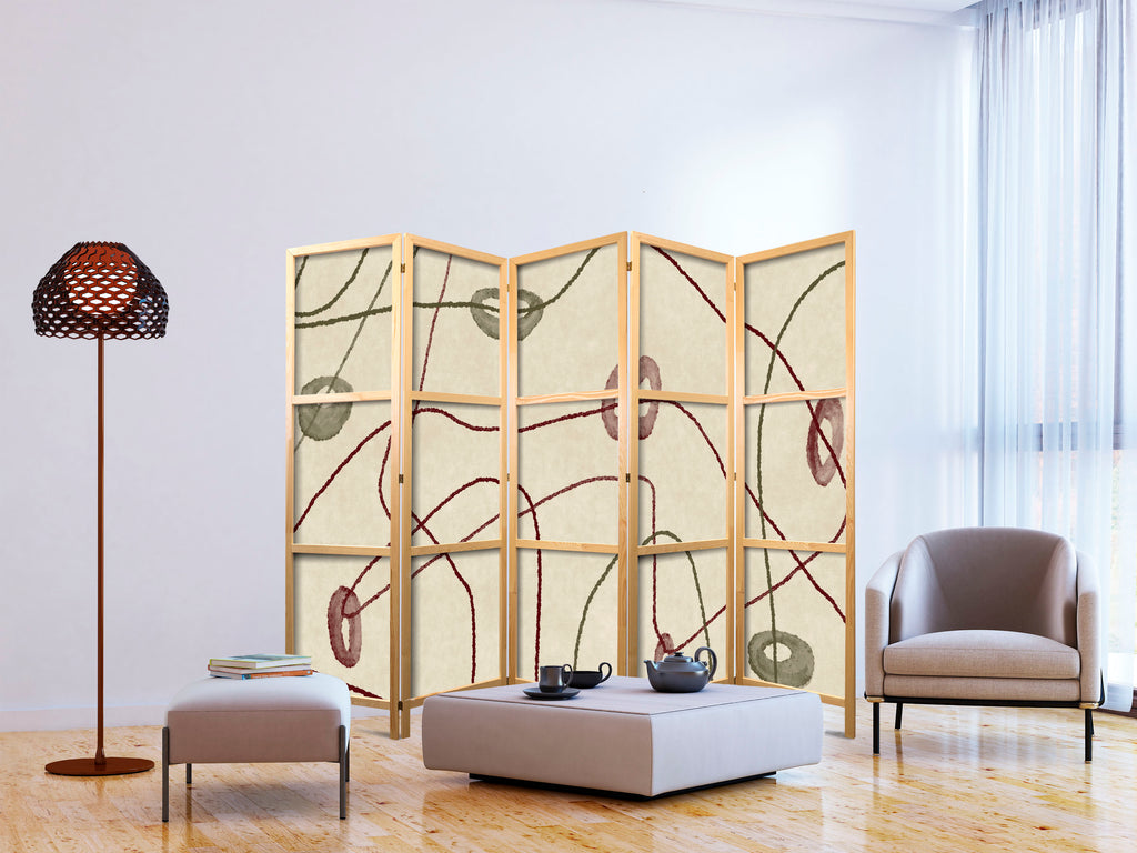 Elegant Japanese Room Divider with Abstract Design