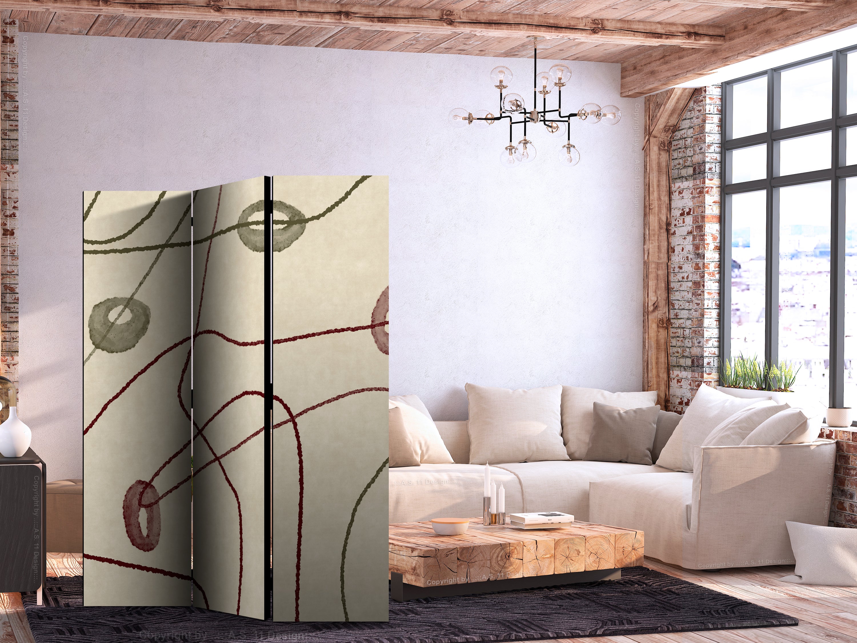 Stylish Room Divider with Minimalist Abstract Design