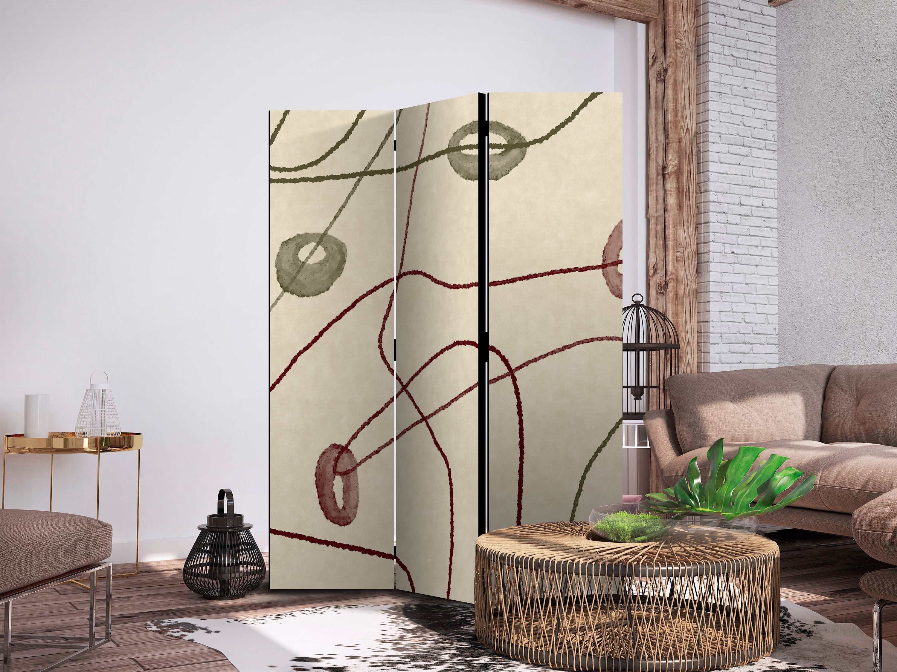 Stylish Room Divider with Minimalist Abstract Design
