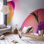 Juicy Yellow and Violet-Pink Abstract Wall Mural