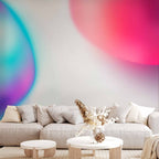 Colorful Abstract Wall Mural with Glass Design