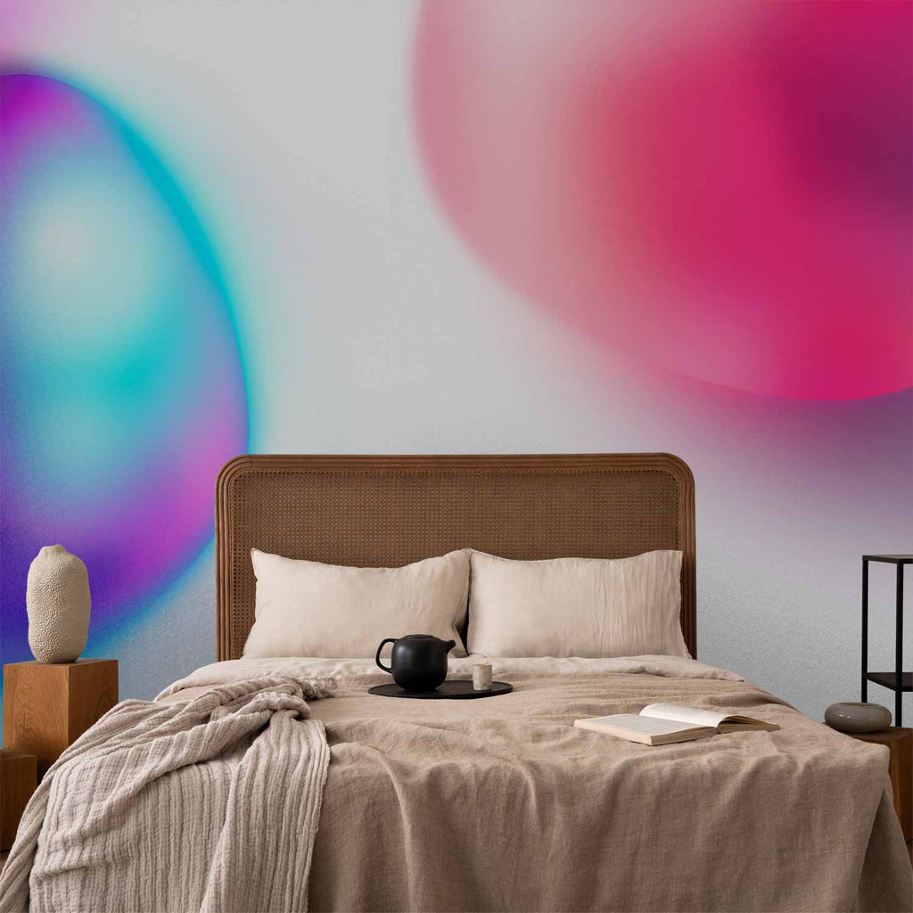 Abstract Colorful Glass Pieces Violet-Blue Wall Mural