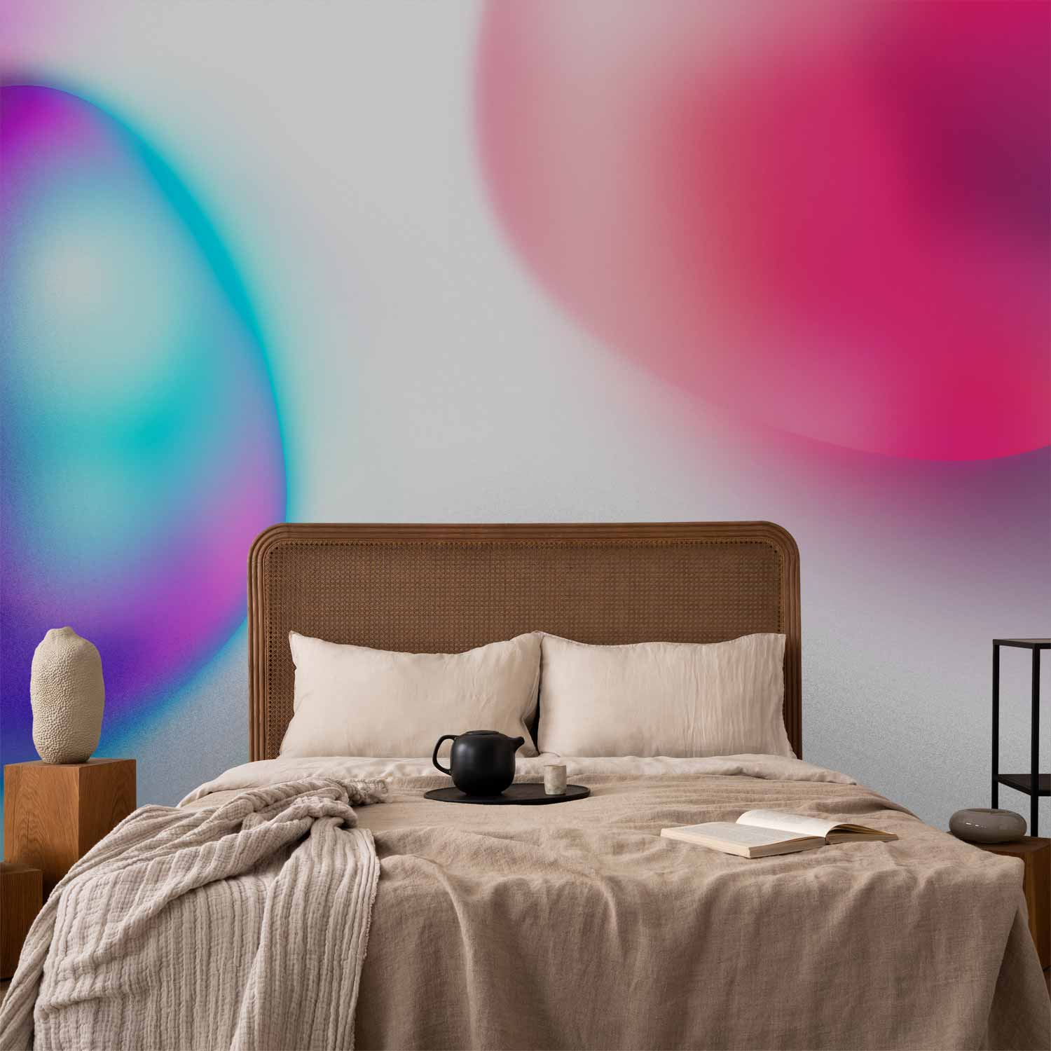 Abstract Colorful Glass Pieces Violet-Blue Wall Mural