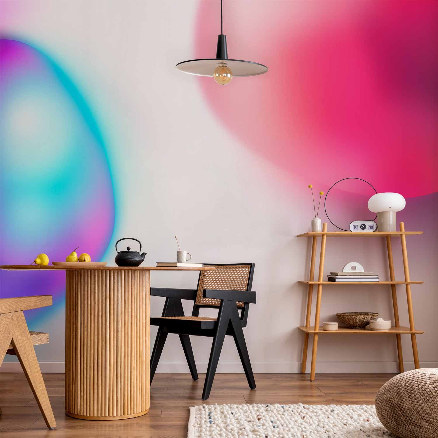 Abstract Colorful Glass Pieces Violet-Blue Wall Mural