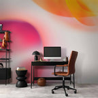 Pink Planet Abstract Space Wall Mural