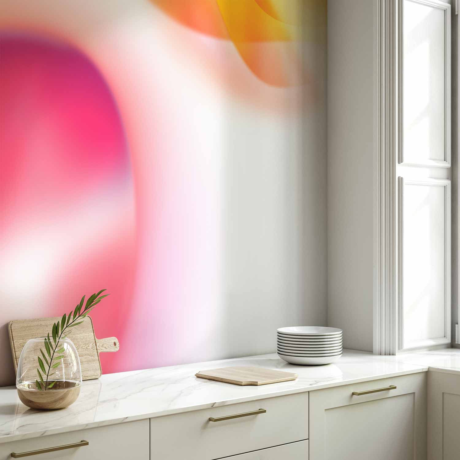 Pink Planet Abstract Space Wall Mural