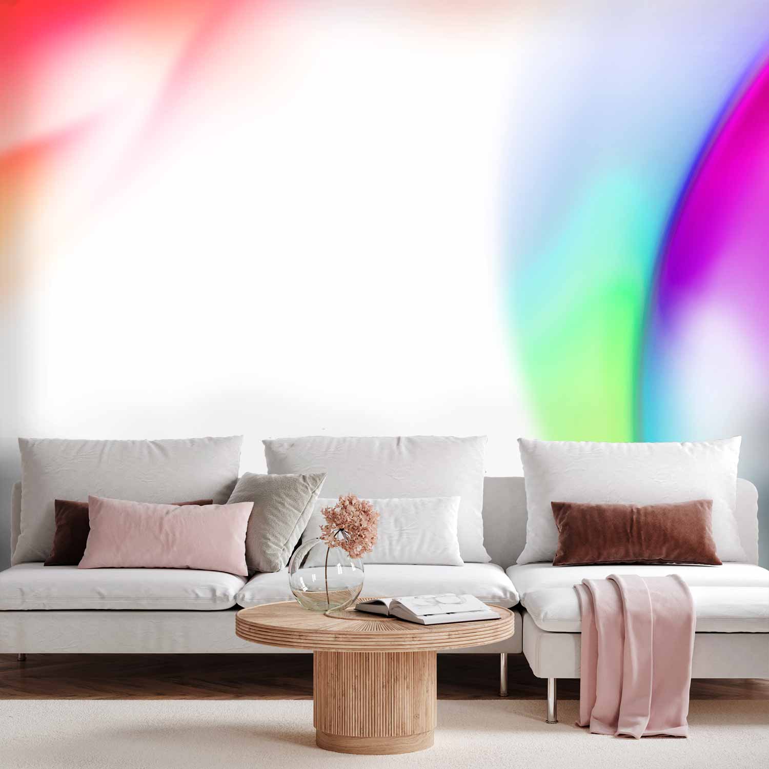Multicolor Wall Mural with Abstract Shapes