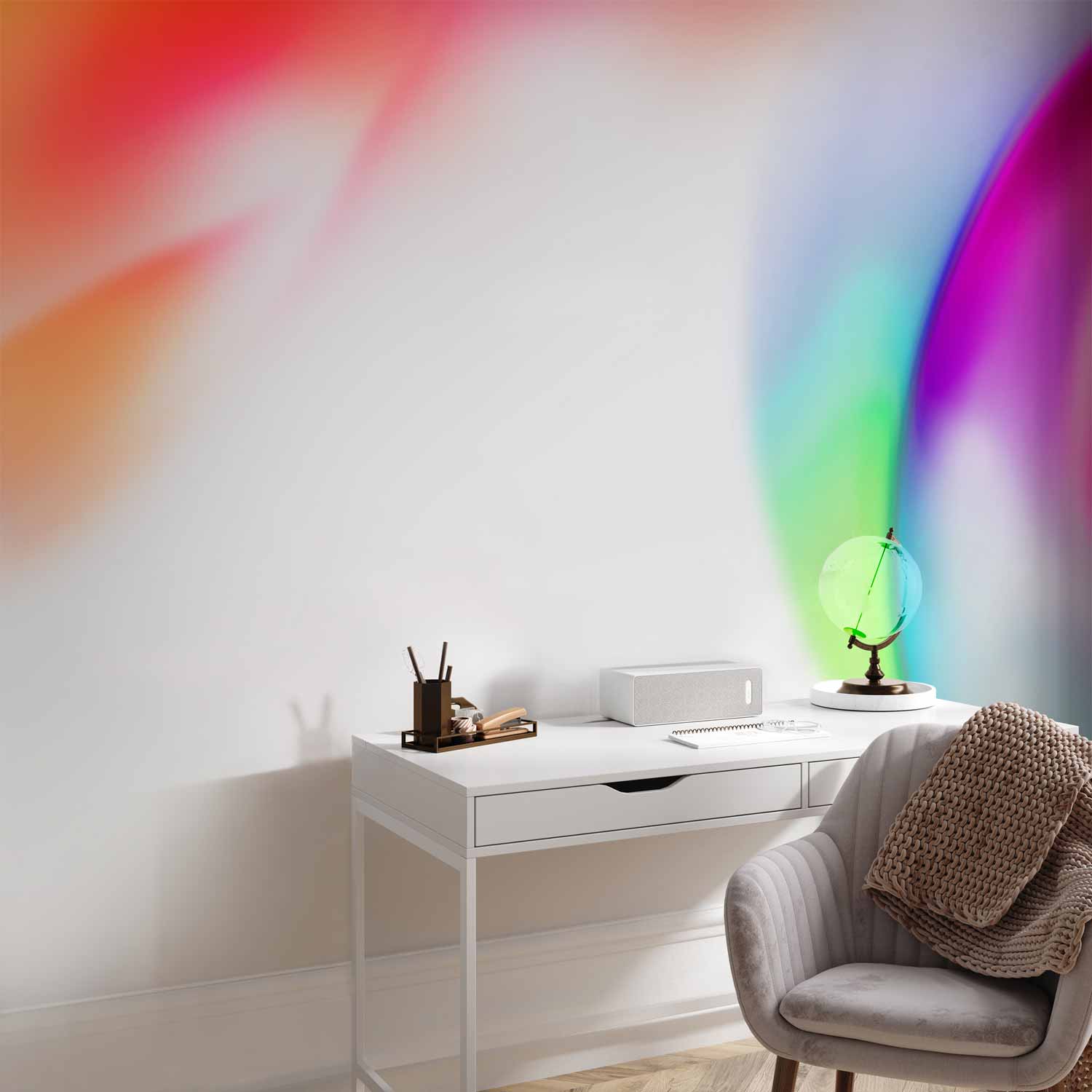 Strong Color Abstract Shapes Wall Mural
