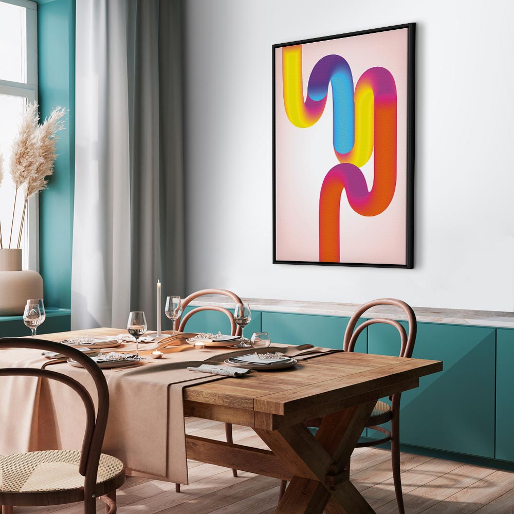 Colorful Canvas Print with Dynamic Abstract Design