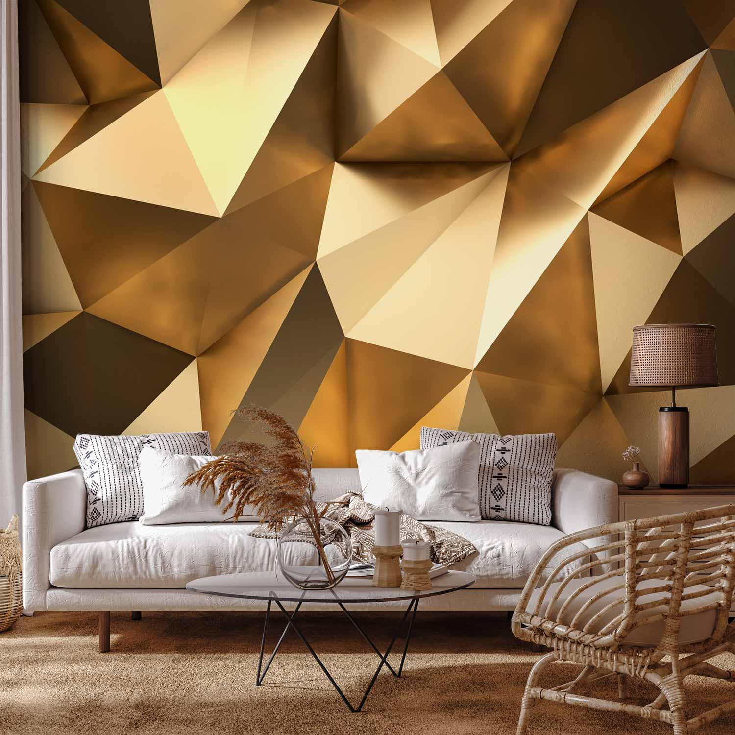 Golden Dome Abstract Geometric Wall Mural