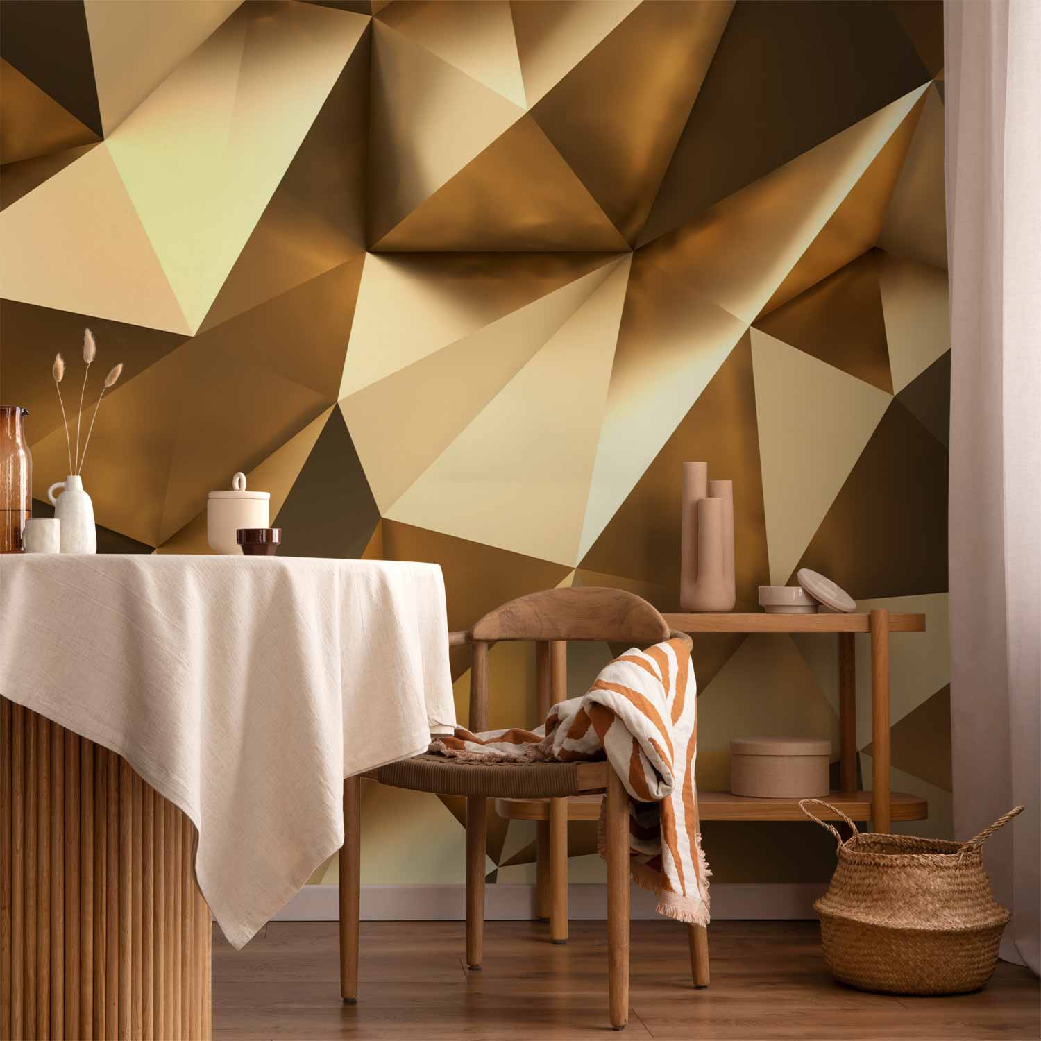 Golden Dome Abstract Geometric Wall Mural