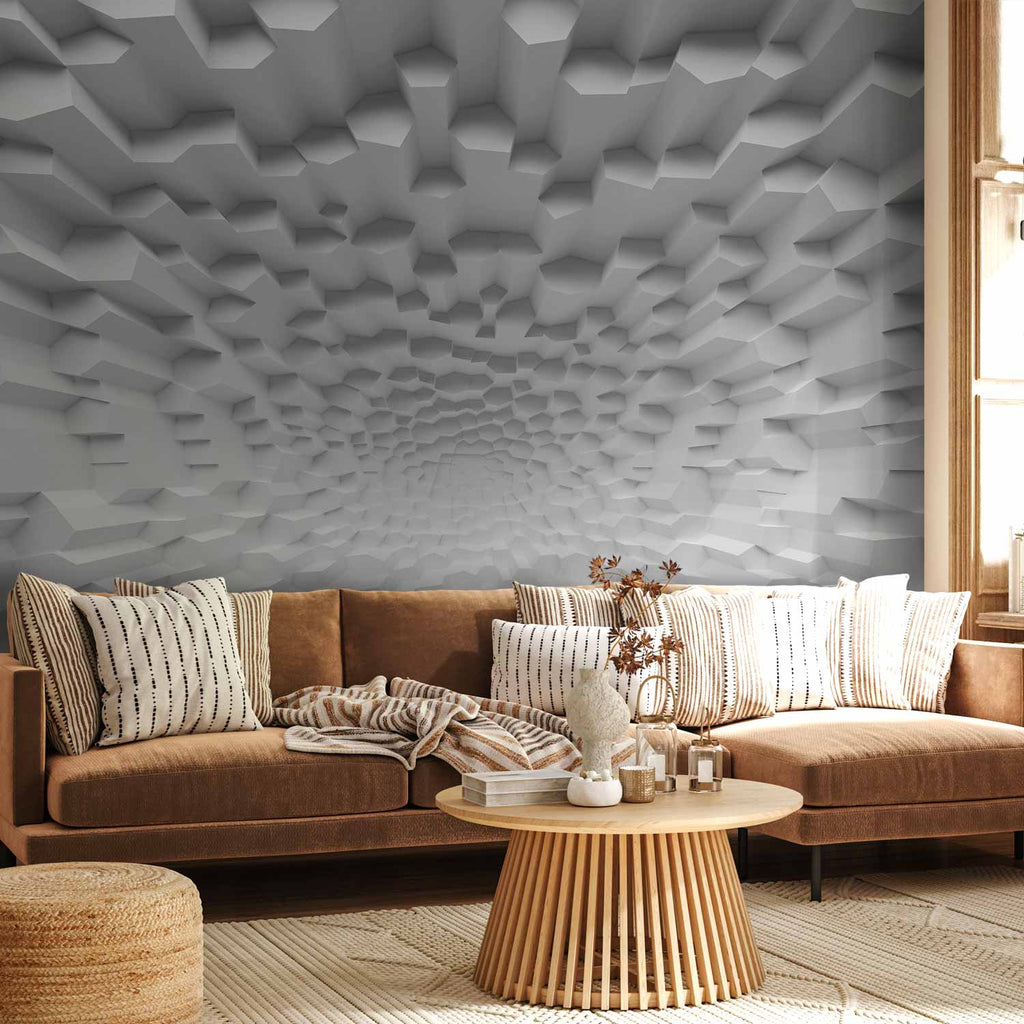 3D Geometric Optical Illusion Wall Mural