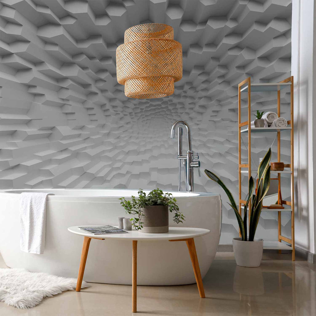 3D Geometric Optical Illusion Wall Mural
