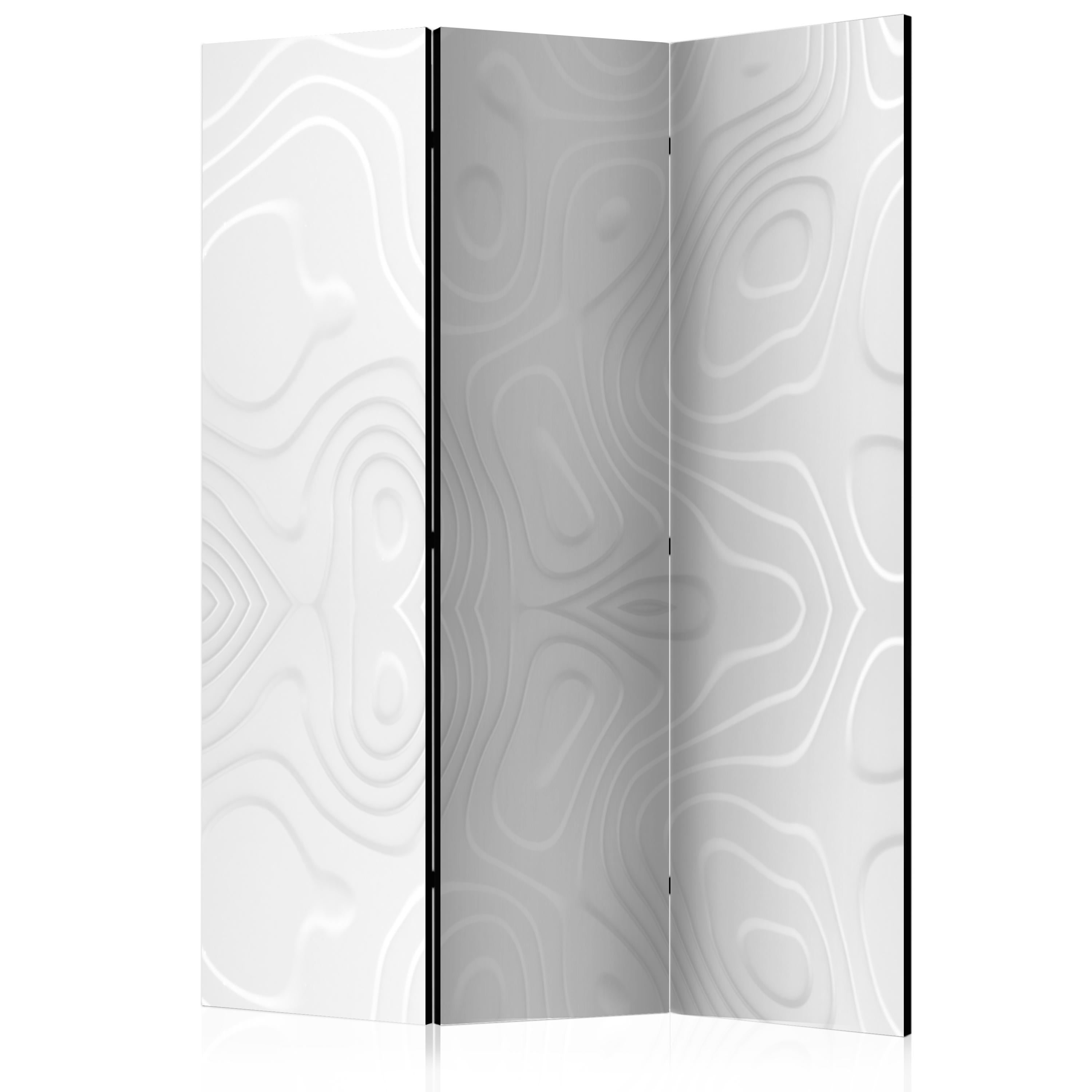 White Wave Abstract Pattern Room Divider