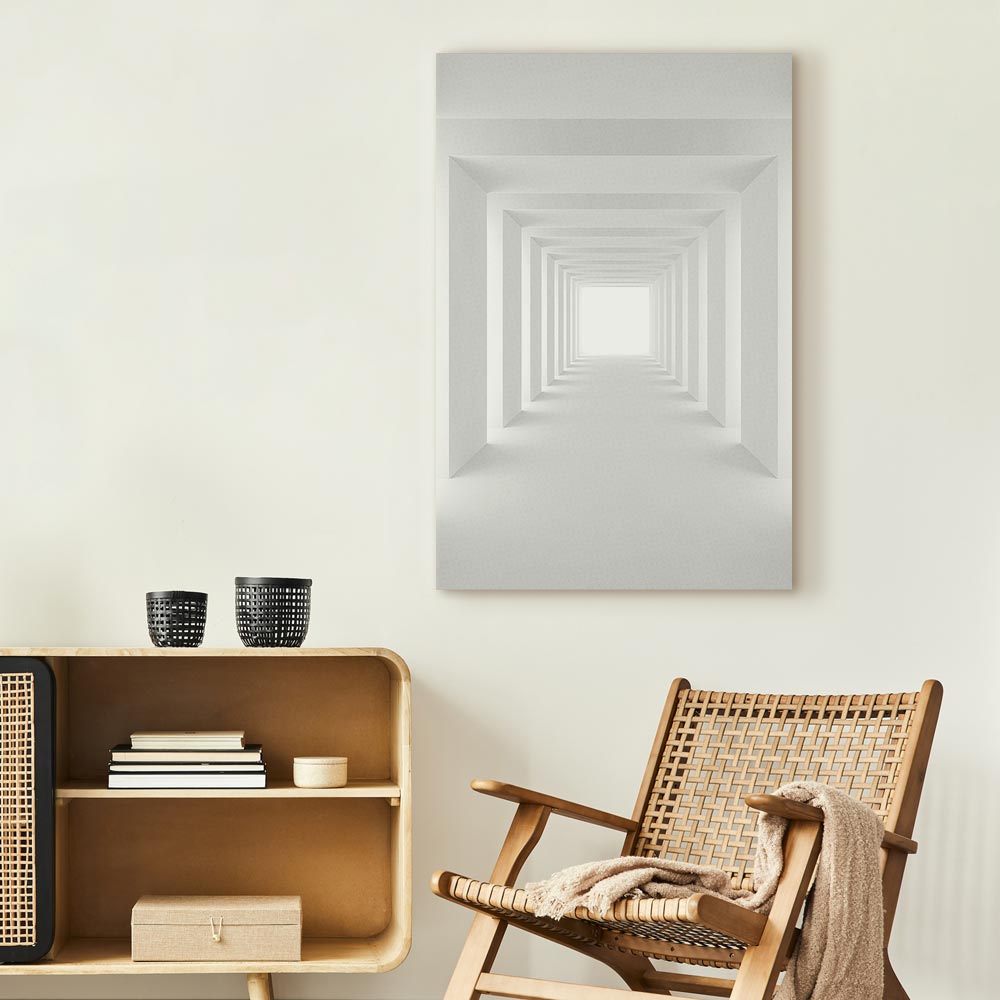 Shadow Tunnel Geometric 3D Canvas Print