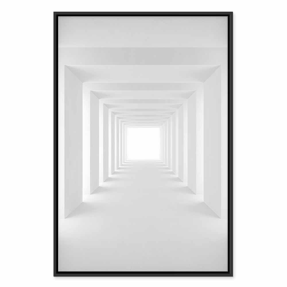 Shadow Tunnel Geometric 3D Canvas Print