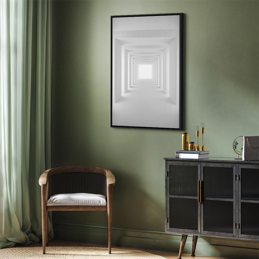 Shadow Tunnel Geometric 3D Canvas Print