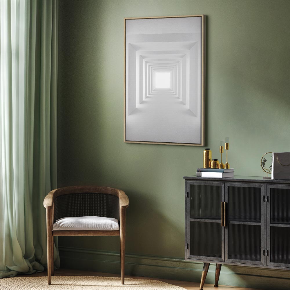 Shadow Tunnel Geometric 3D Canvas Print