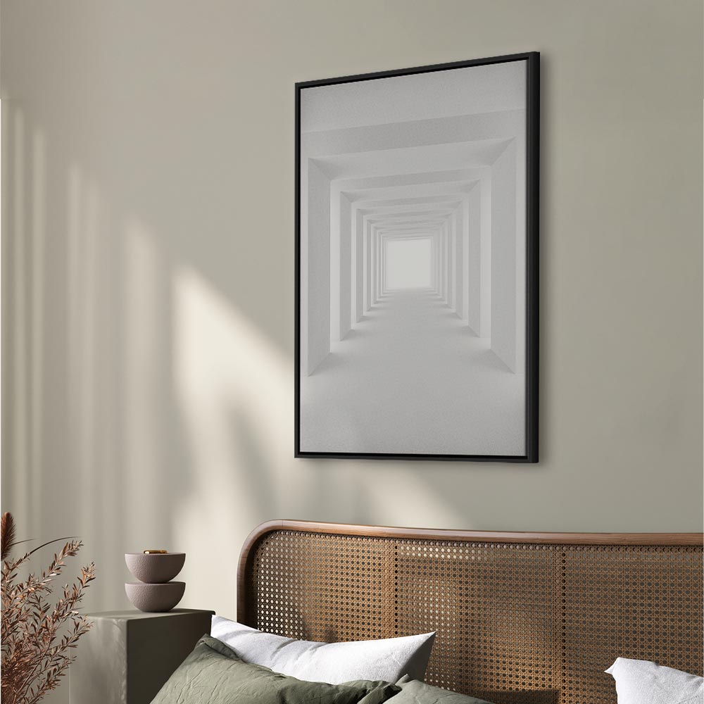 Shadow Tunnel Geometric 3D Canvas Print