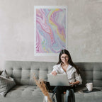 Pastel Abstract Shapes Contemporary Poster