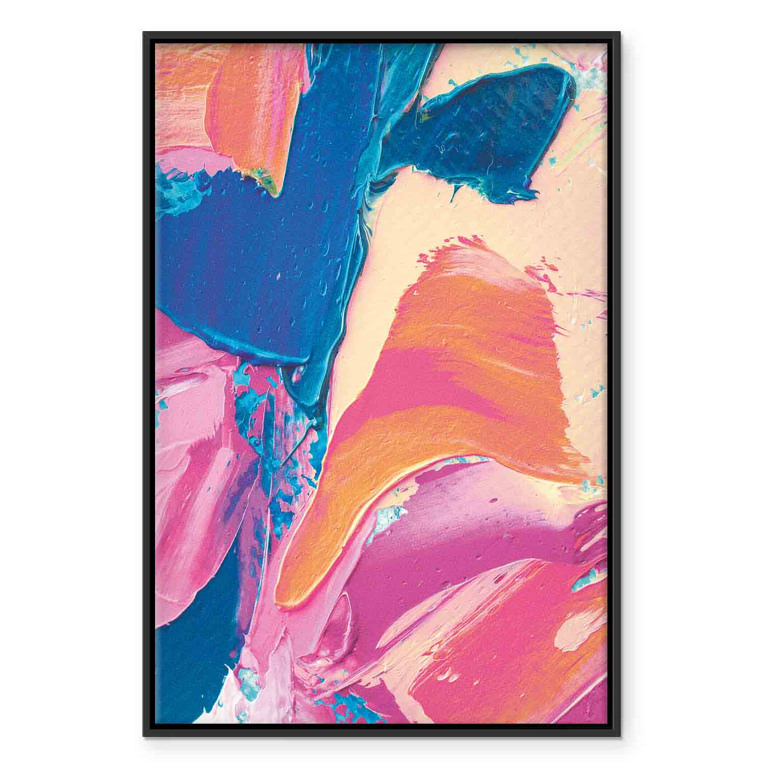 Energetic Abstract Shapes Multicolor Canvas Print