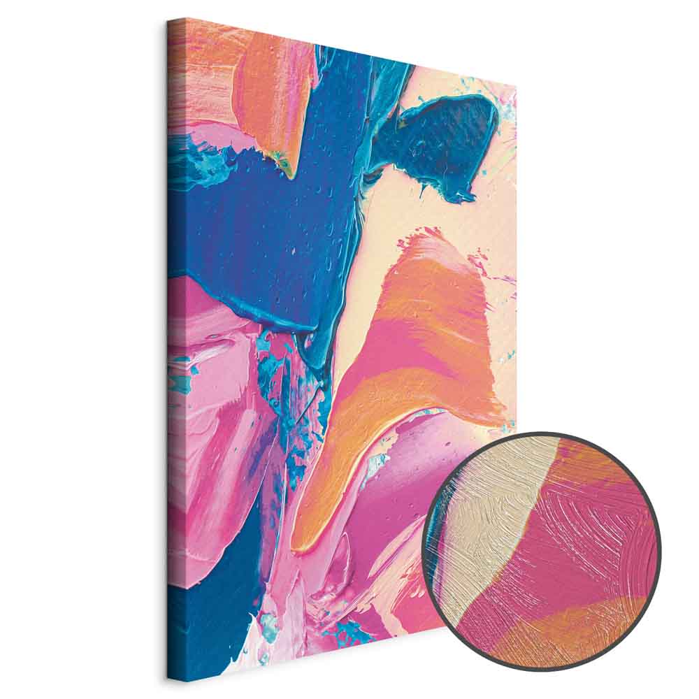 Energetic Abstract Shapes Multicolor Canvas Print