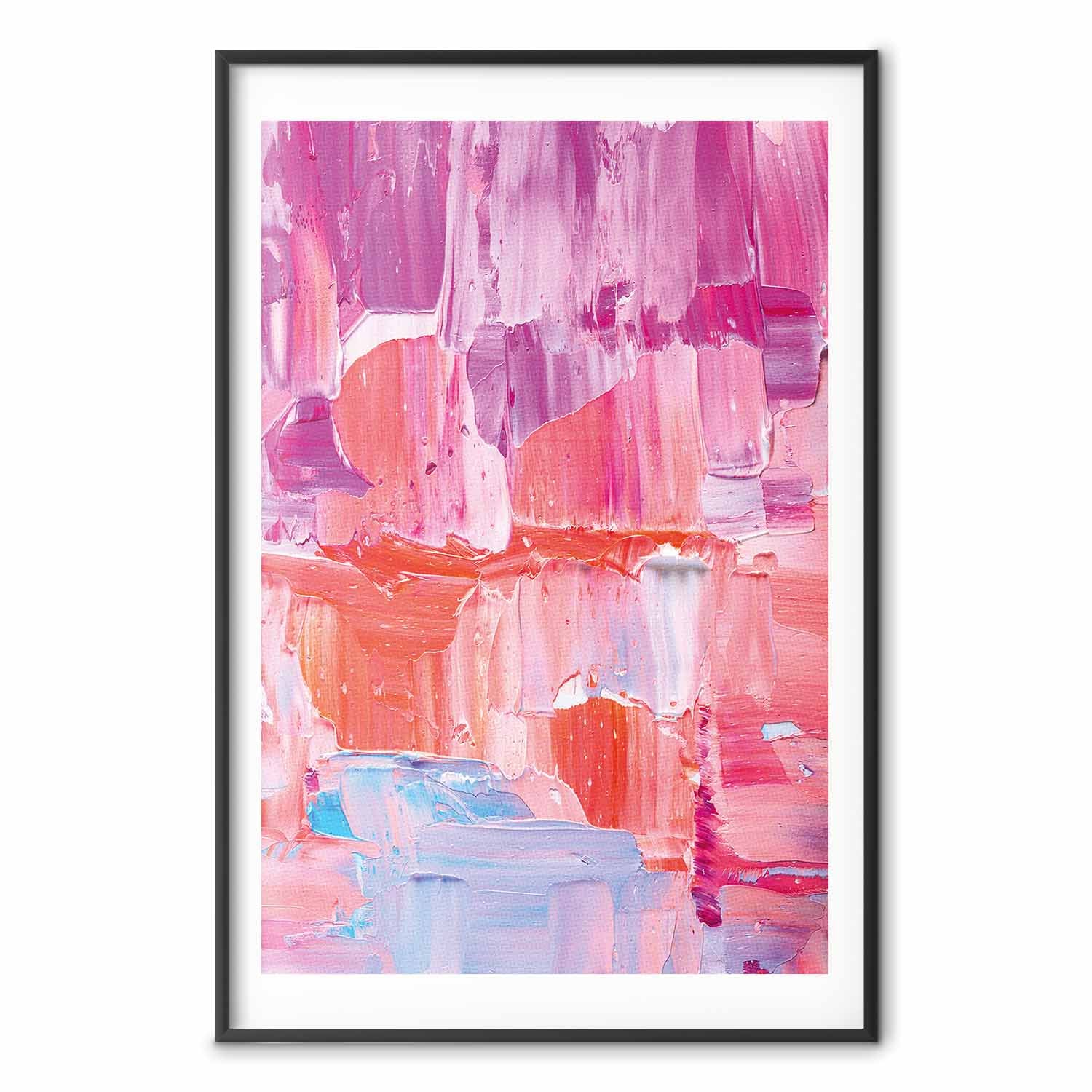 Abstract Pink and Purple Brushstrokes Poster