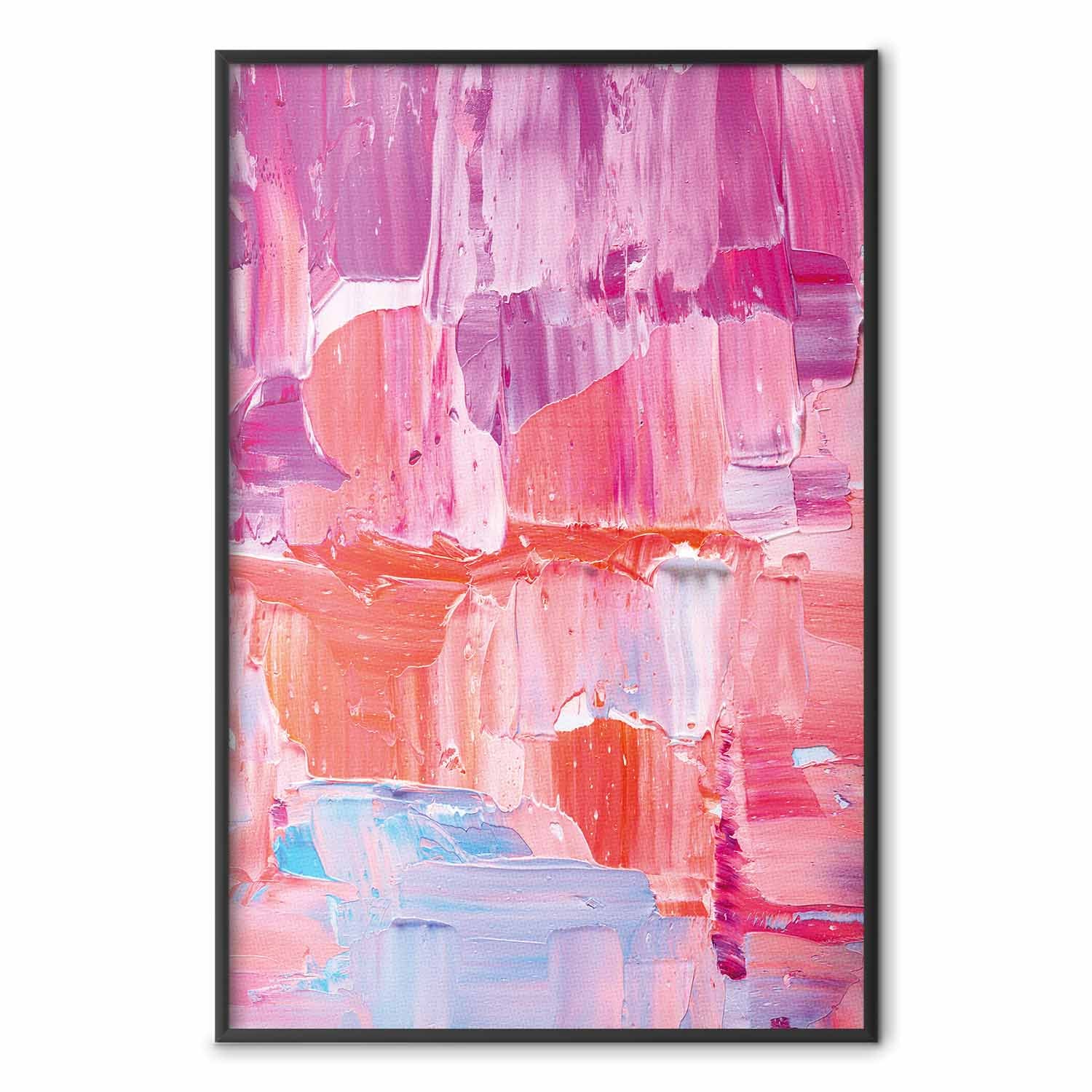 Abstract Pink and Purple Brushstrokes Poster