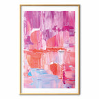 Abstract Pink and Purple Brushstrokes Poster