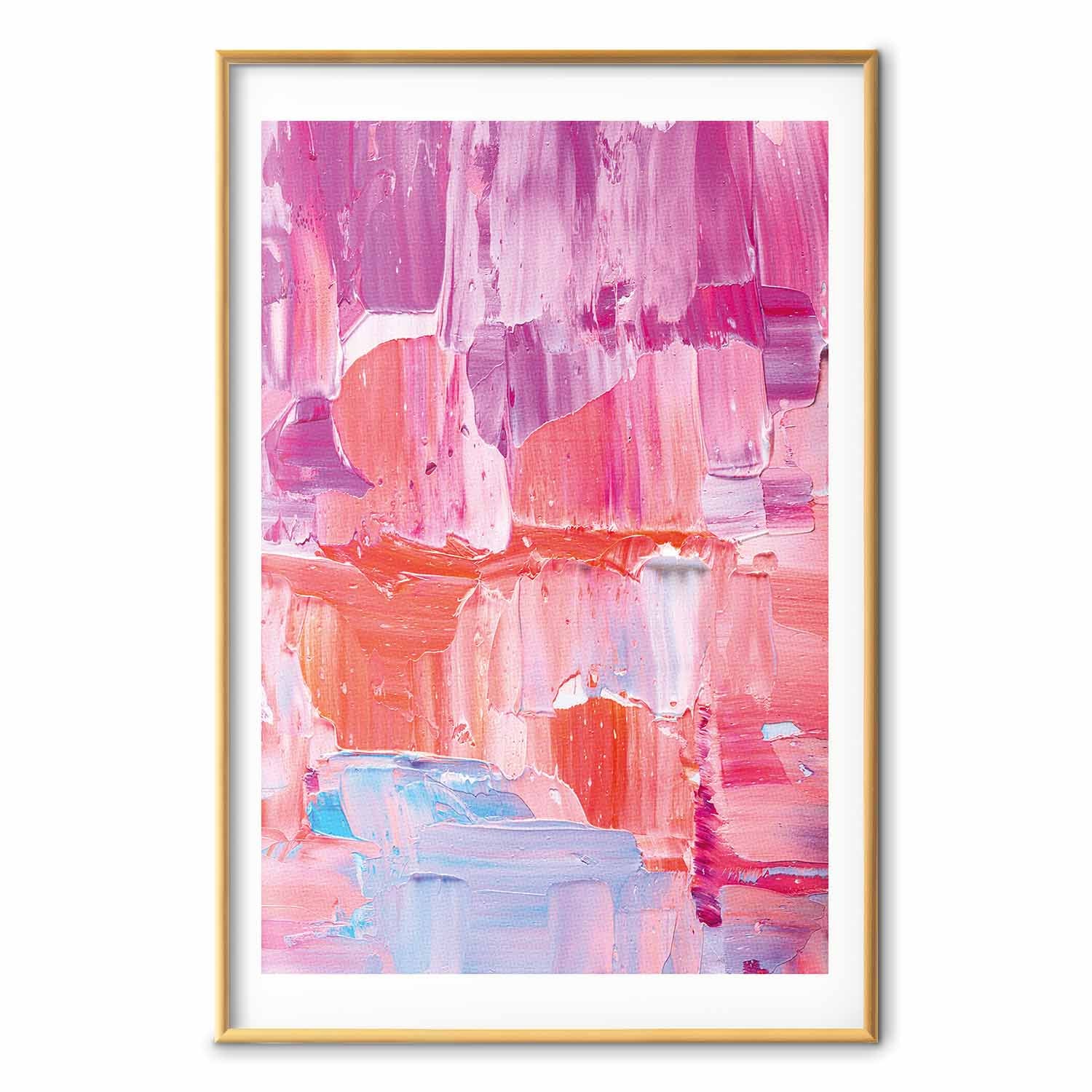 Abstract Pink and Purple Brushstrokes Poster