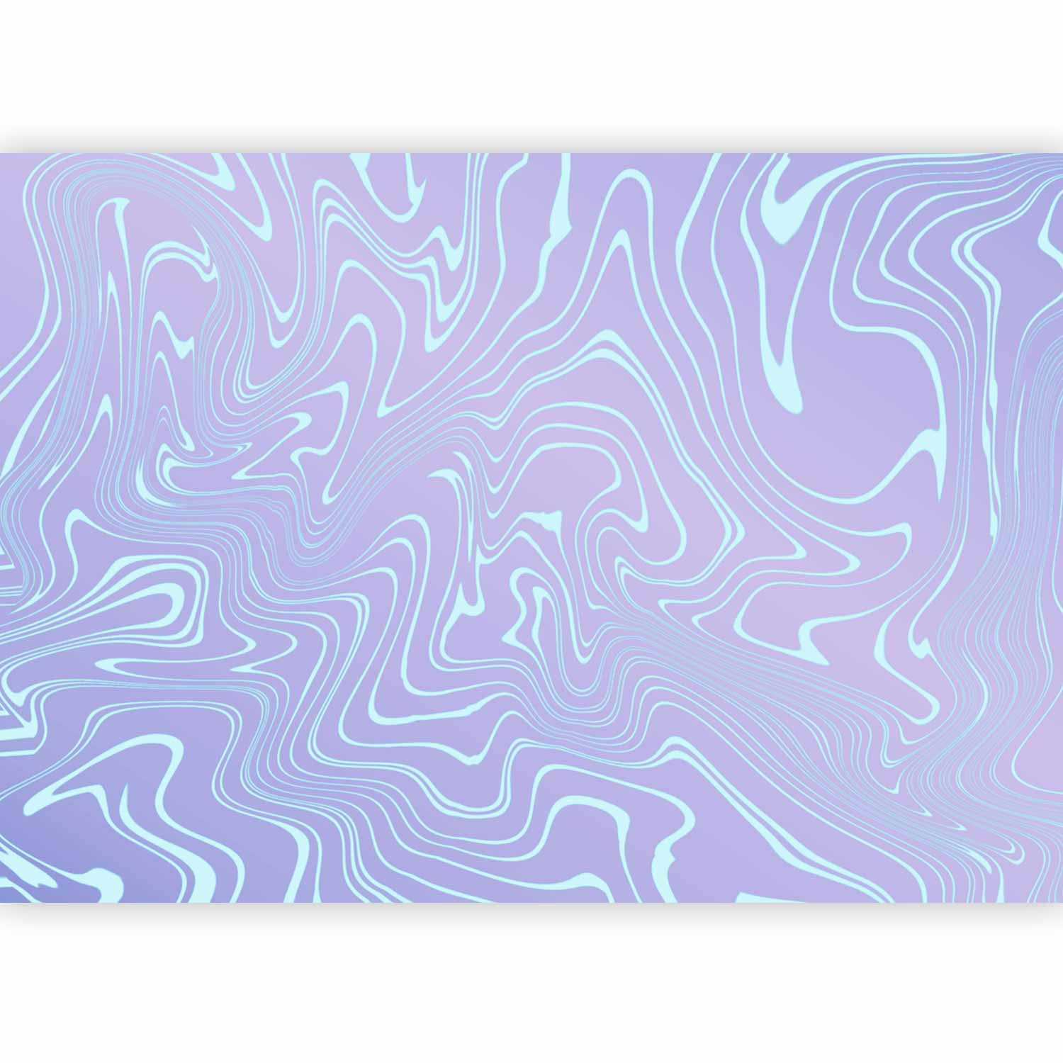 Sea Abstraction Wall Mural with Wavy Shapes