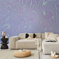 Blue Wavy Sea Abstraction Wall Mural