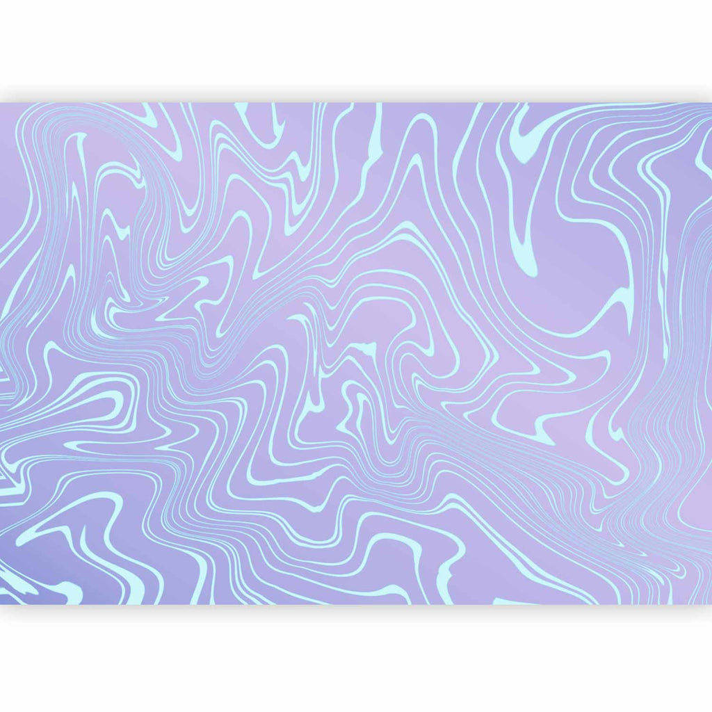 Sea Abstraction Wall Mural with Wavy Shapes