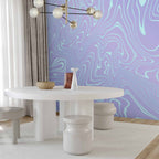 Blue Wavy Sea Abstraction Wall Mural