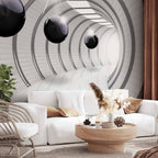 Futuristic 3D Tunnel Wall Mural