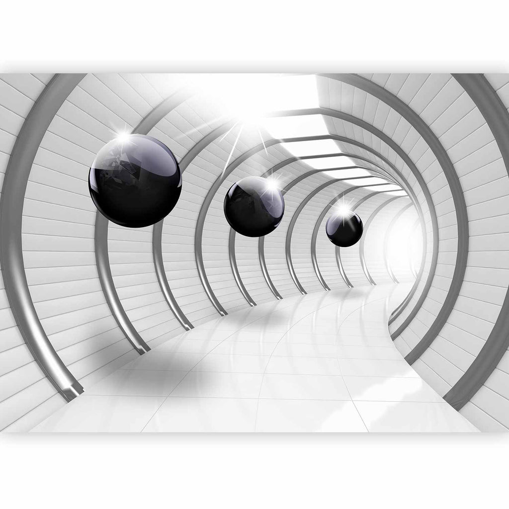 Futuristic 3D Tunnel Wall Mural