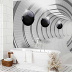Futuristic 3D Tunnel Wall Mural
