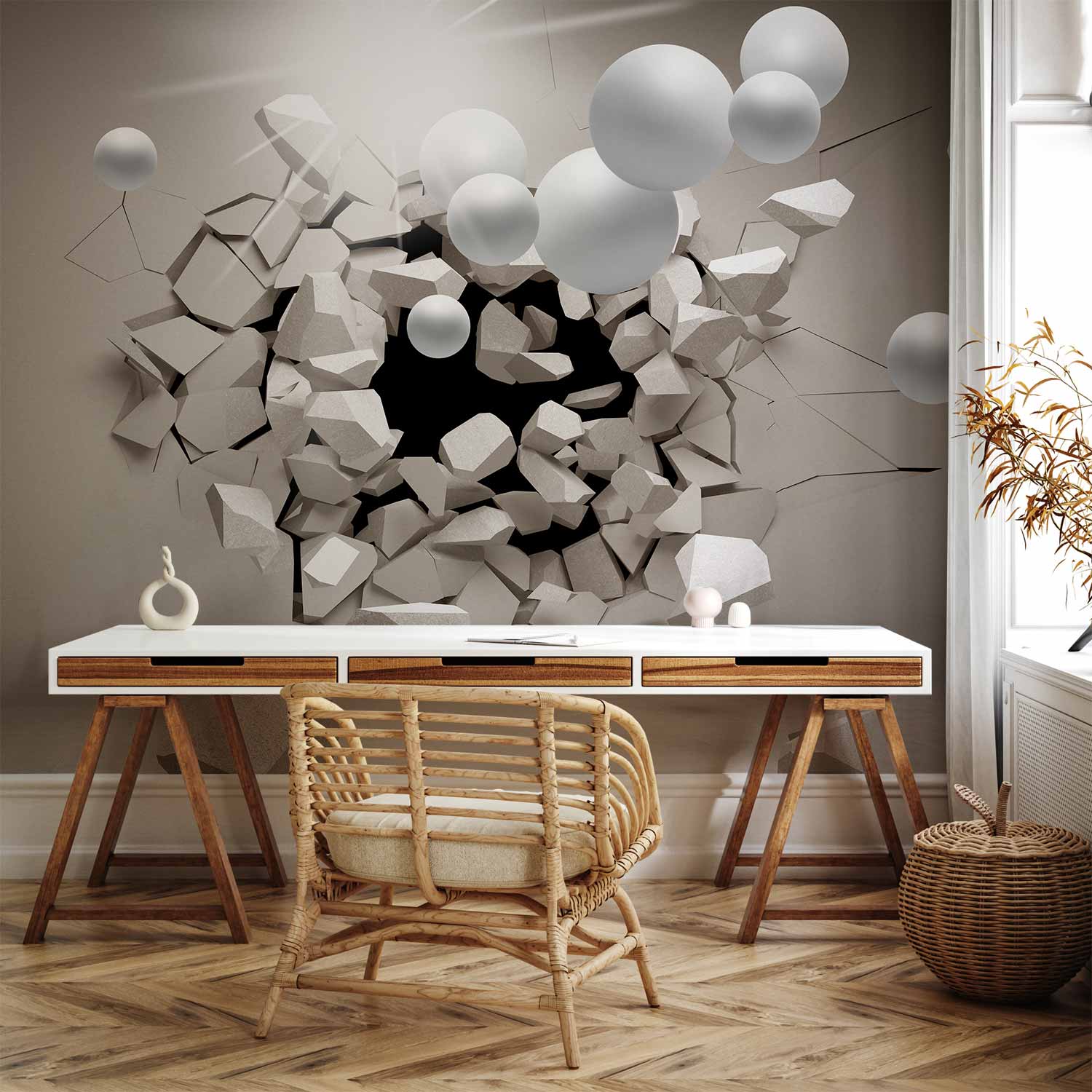 Abstract 3D Illusion Modern Wall Mural