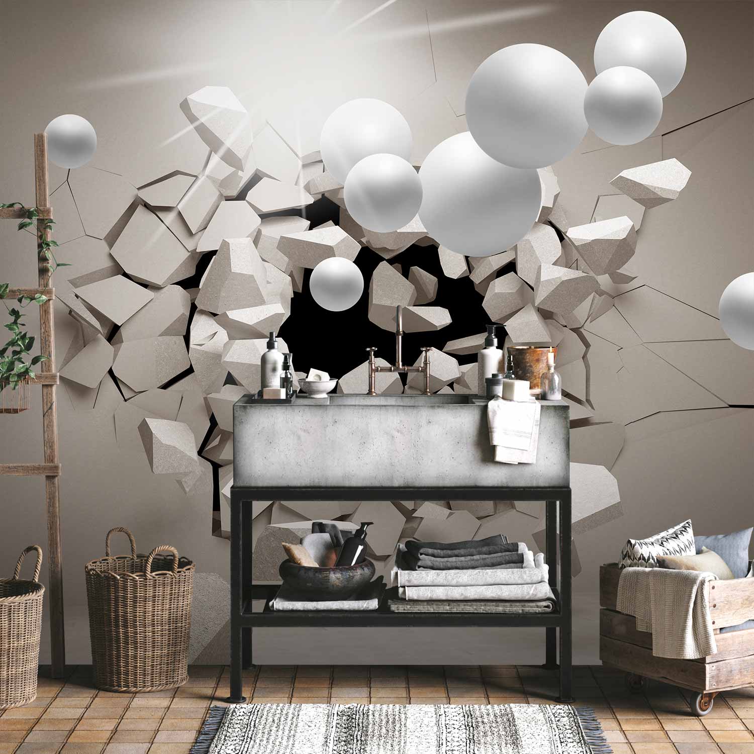 Abstract 3D Illusion Modern Wall Mural