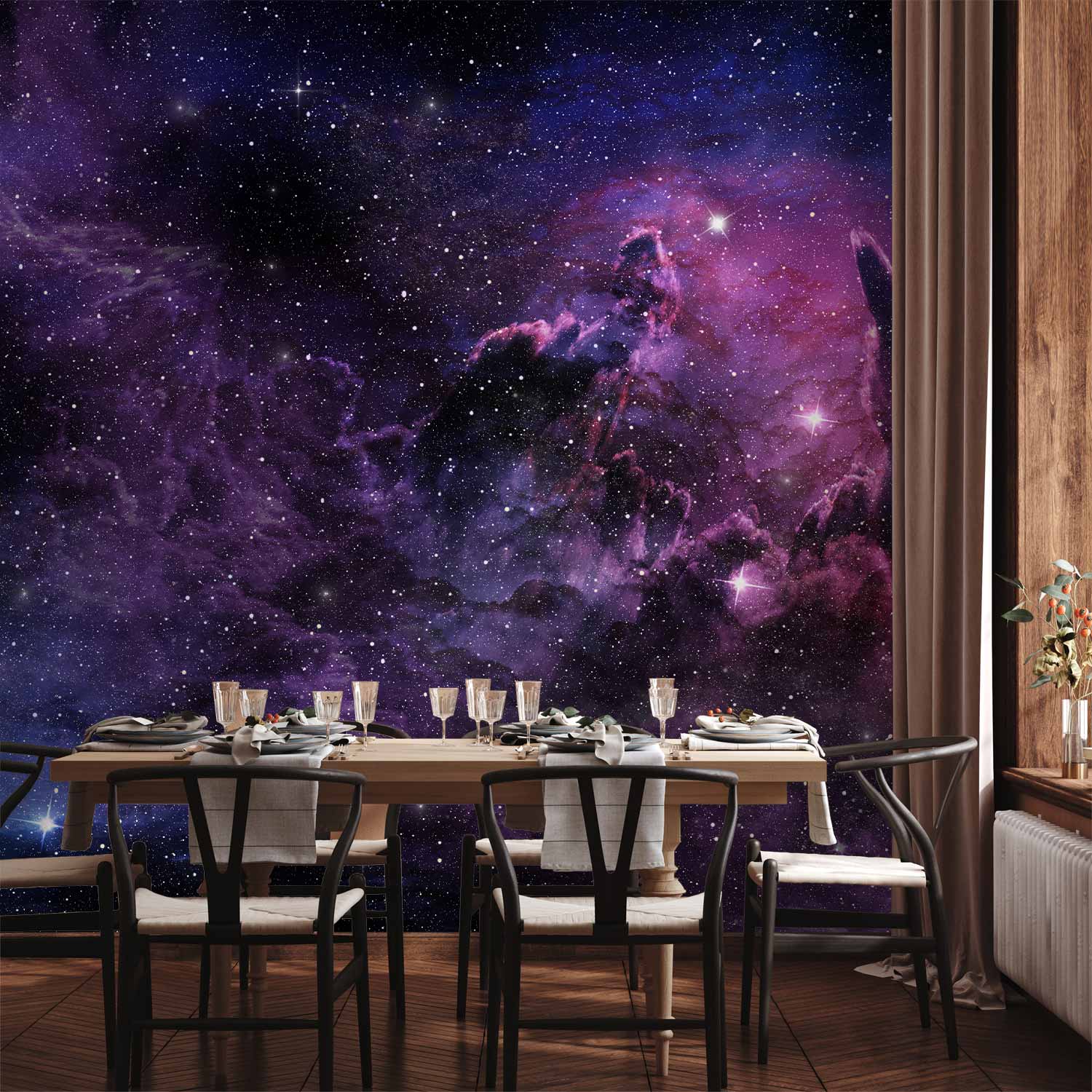 Purple Nebula Space Wall Mural