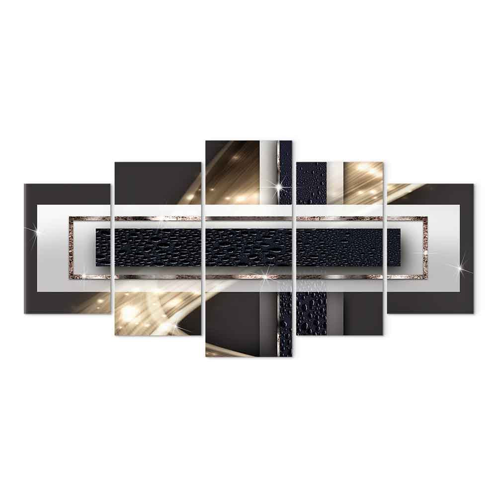 Night Storm Abstract Geometric Canvas Print